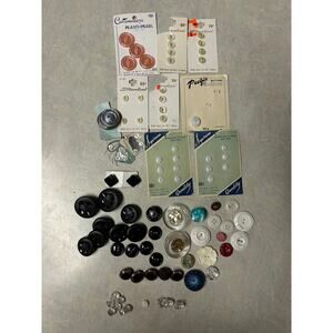 Vintage Button Lot Mostly Loose Assorted Sizes, Styles, Brands, Shapes and Color